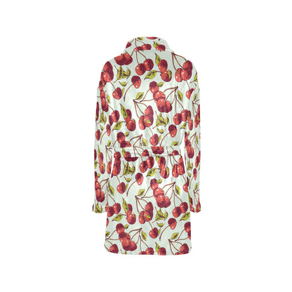Cherry Hand Draw Women's Fleece Robe