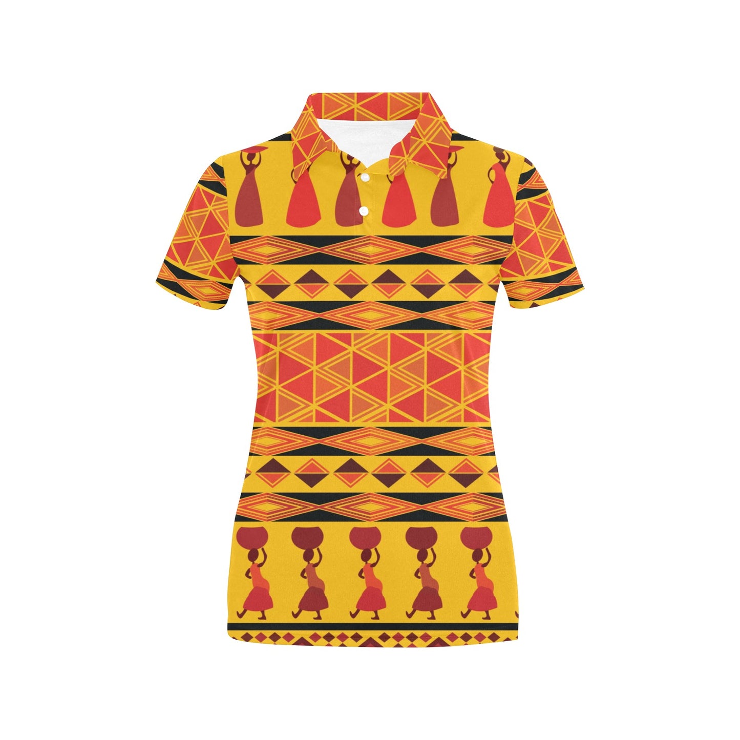 African Pattern Print Design 01 Women's Polo Shirt