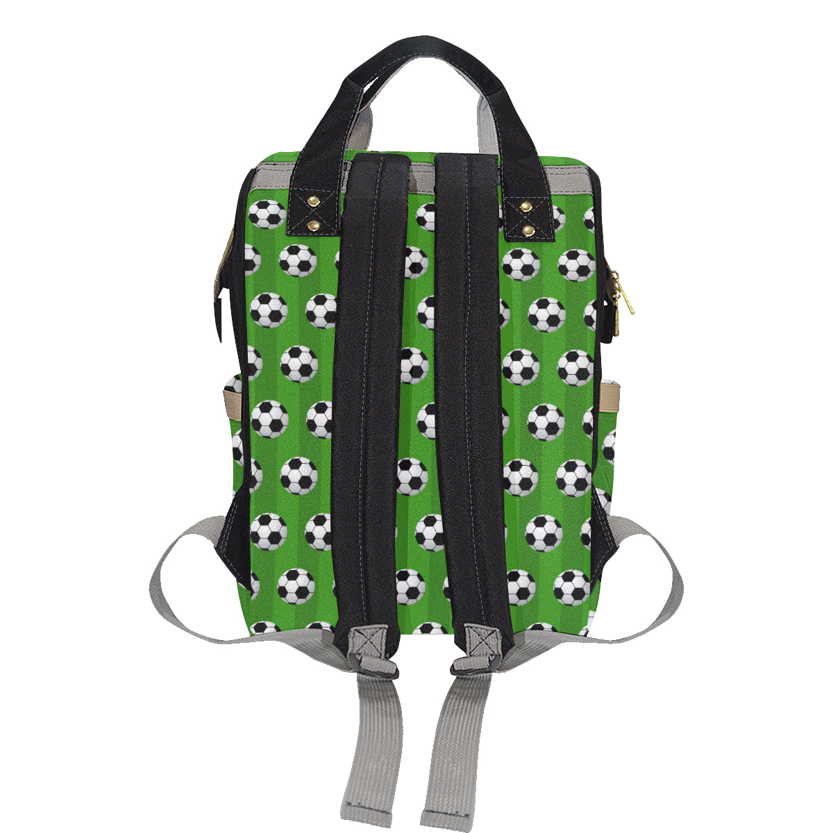 Soccer Ball Green Backgrpund Print Diaper Bag Backpack