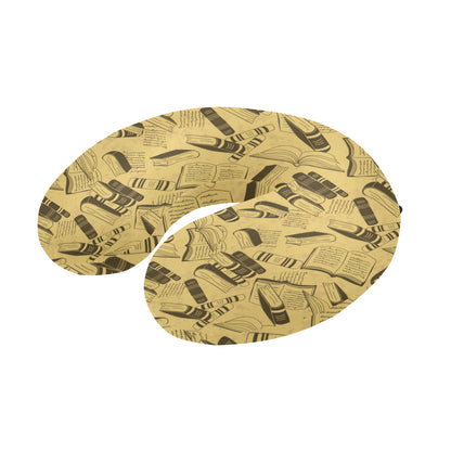 Book Pattern Print Design 02 U-Shaped Travel Neck Pillow