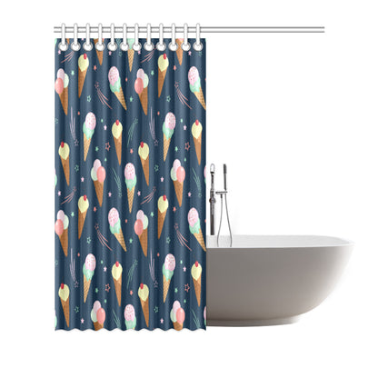 Ice Cream Pattern Print Design 04 Shower Curtain