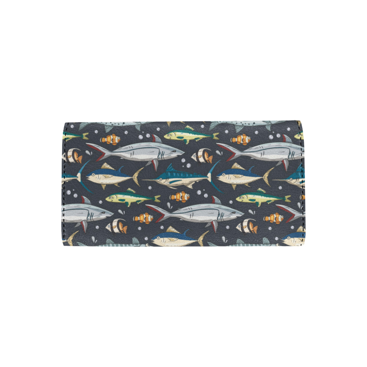 Swordfish Pattern Print Design 04 Women's Trifold Wallet