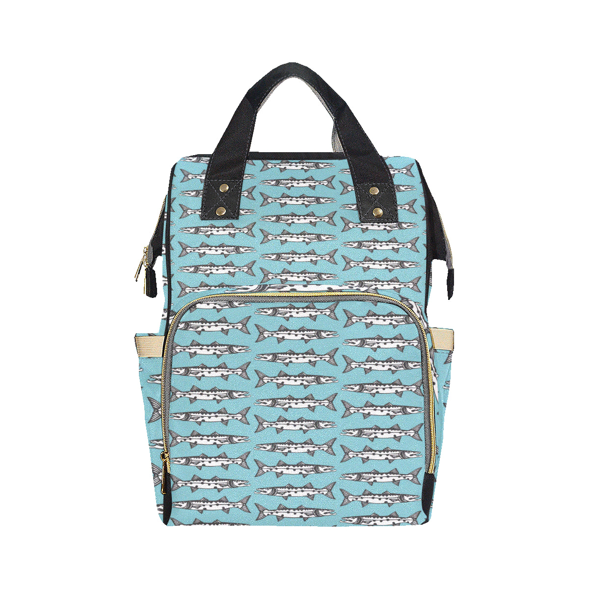 Barracuda Pattern Print Design 03 Diaper Bag Backpack