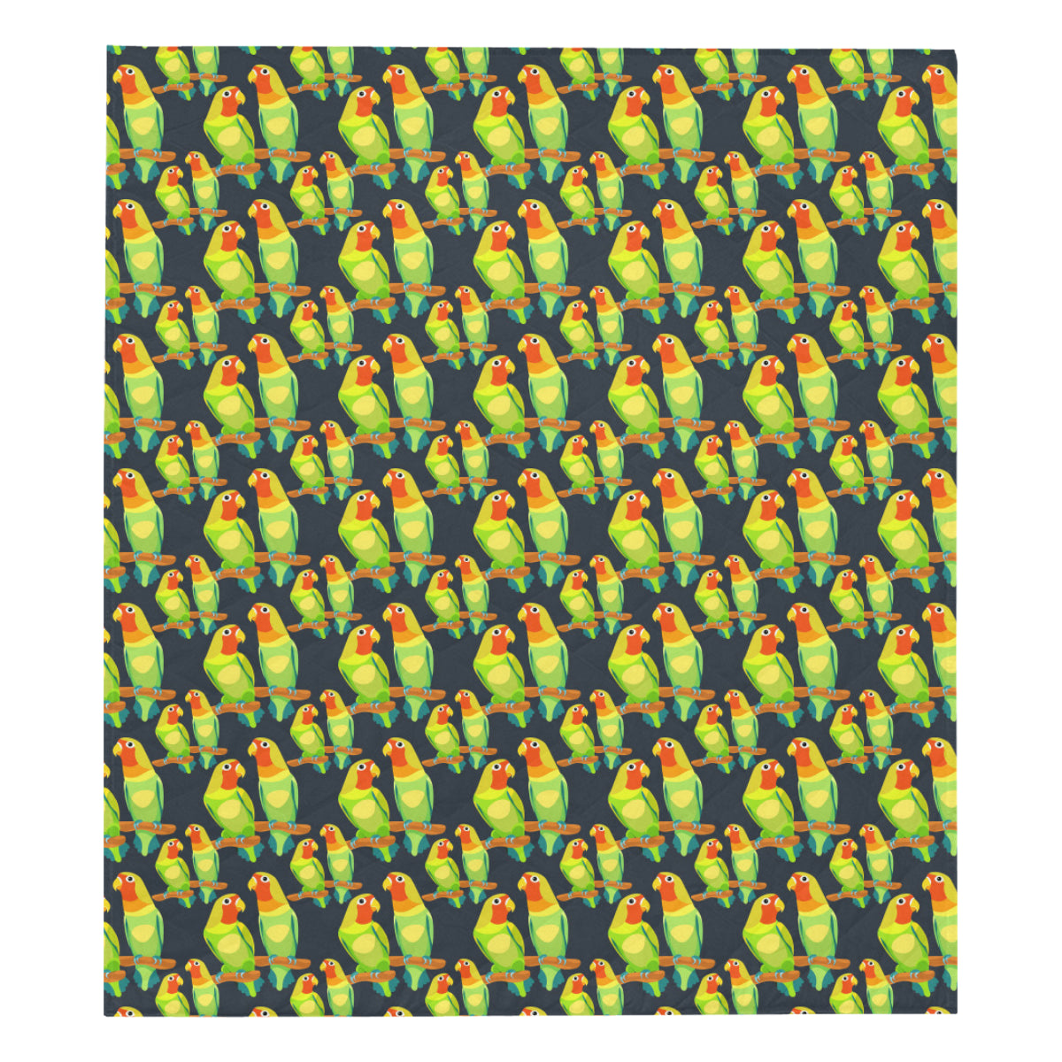 Lovebird Pattern Print Design 01 Premium Quilt