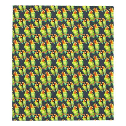 Lovebird Pattern Print Design 01 Premium Quilt