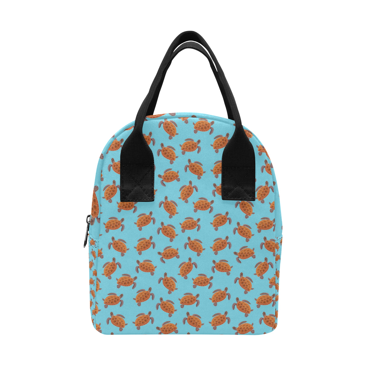 Brow Sea Turtle Print Pattern Insulated Lunch Bag