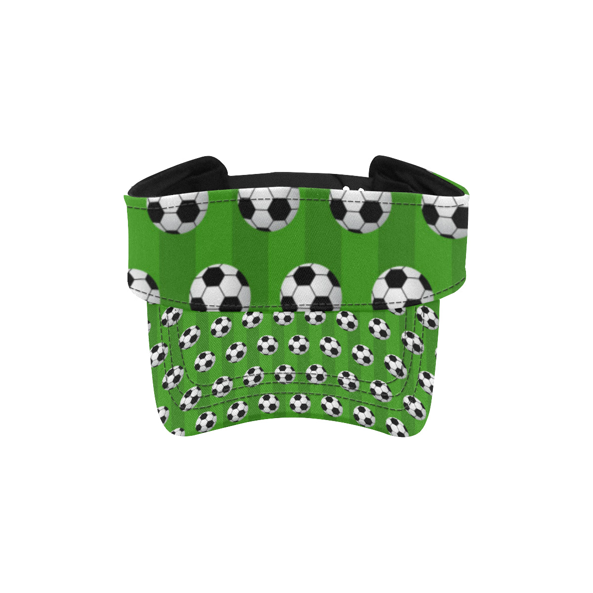 Soccer Ball Green Backgrpund Print Unisex Sun Visor