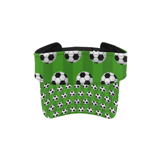 Soccer Ball Green Backgrpund Print Unisex Sun Visor