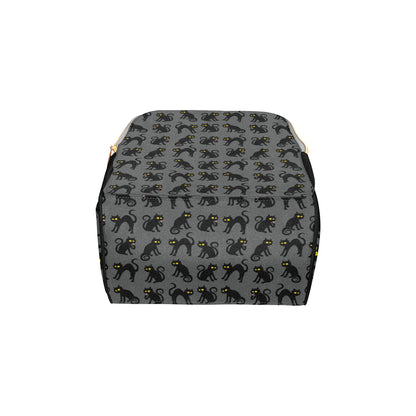 Black Cat Cute Print Pattern Diaper Bag Backpack