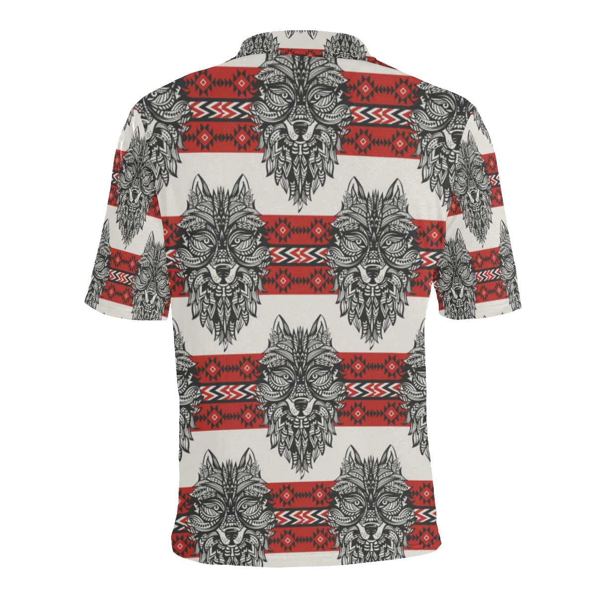 Native Indian Wolf Men Polo Shirt