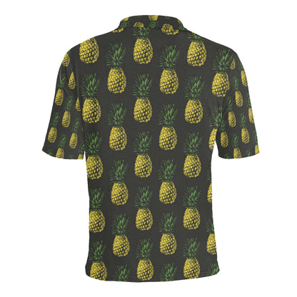 Gold Pineapple Men Polo Shirt
