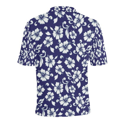 Hibiscus Pattern Print Design HB010 Men Polo Shirt