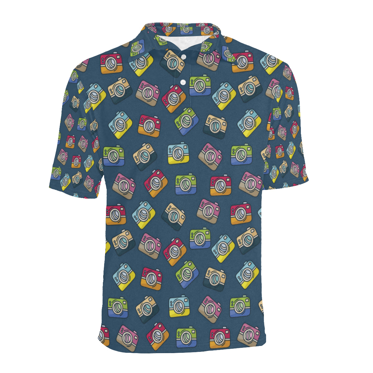 Camera Pattern Print Design 03 Men Polo Shirt