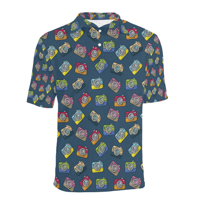 Camera Pattern Print Design 03 Men Polo Shirt