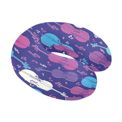 Cello Pattern Print Design 01 U-Shaped Travel Neck Pillow