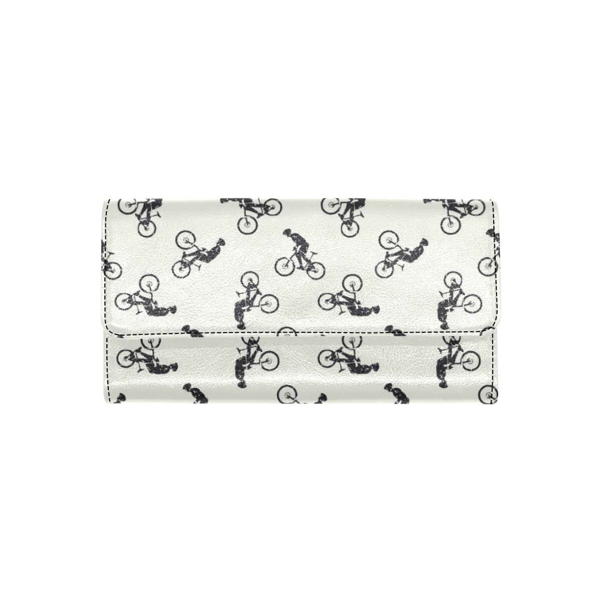 Mountain bike Pattern Print Design 01 Women's Trifold Wallet