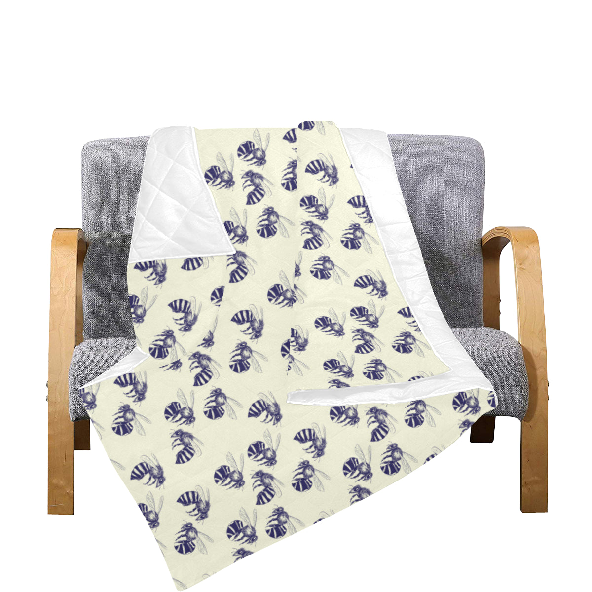 Bee Pattern Print Design 02 Premium Quilt