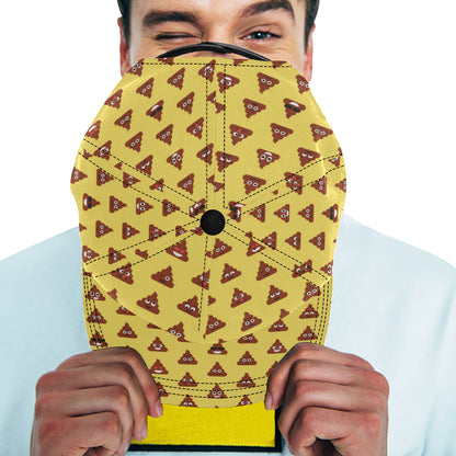 Emoji Poop Print Pattern Snapback Cap