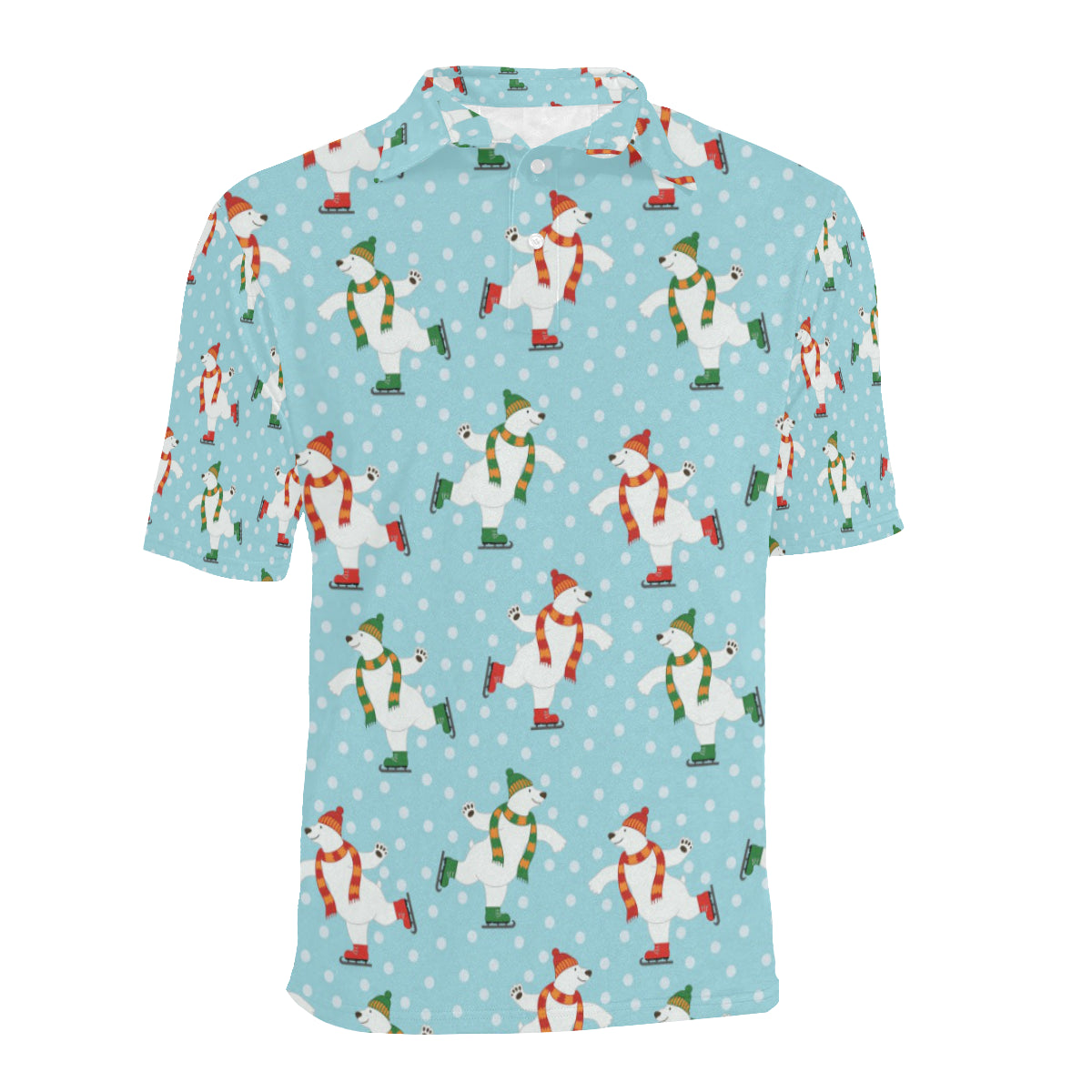 Polar Bear Pattern Print Design PB07 Men Polo Shirt