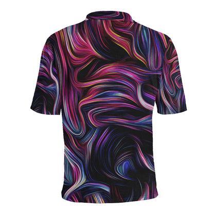 Liquid Pattern Print Design 01 Men Polo Shirt