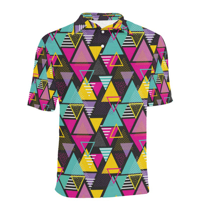 Geometric Colorful Pattern Print Design 02 Men Polo Shirt