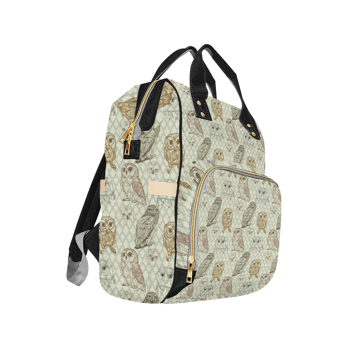 Owl Pattern Print Design A03 Diaper Bag Backpack