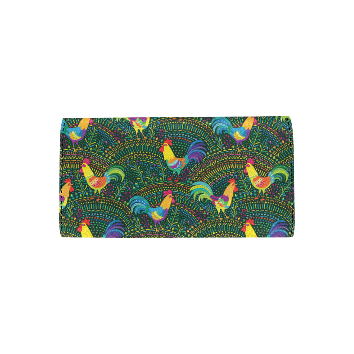 Rooster Pattern Print Design A01 Women's Trifold Wallet