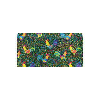 Rooster Pattern Print Design A01 Women's Trifold Wallet