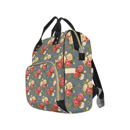 Rose Pattern Print Design RO017 Diaper Bag Backpack