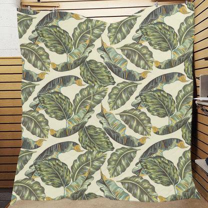 Banana Leaf Pattern Print Design BL08 Premium Quilt