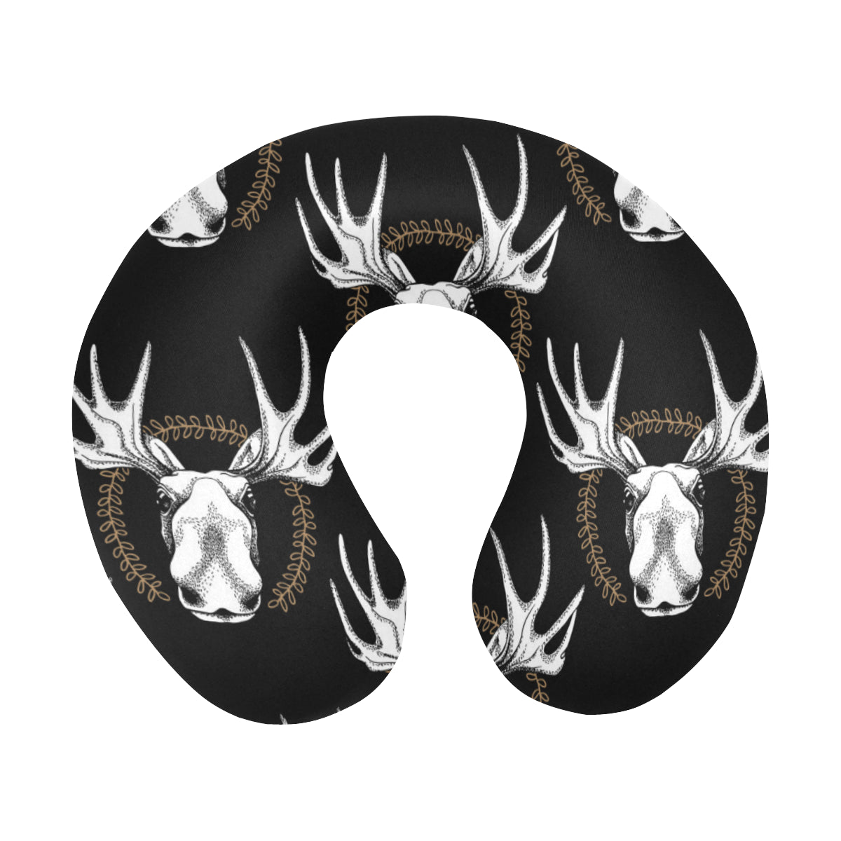 Moose Pattern Print Design 02 U-Shaped Travel Neck Pillow