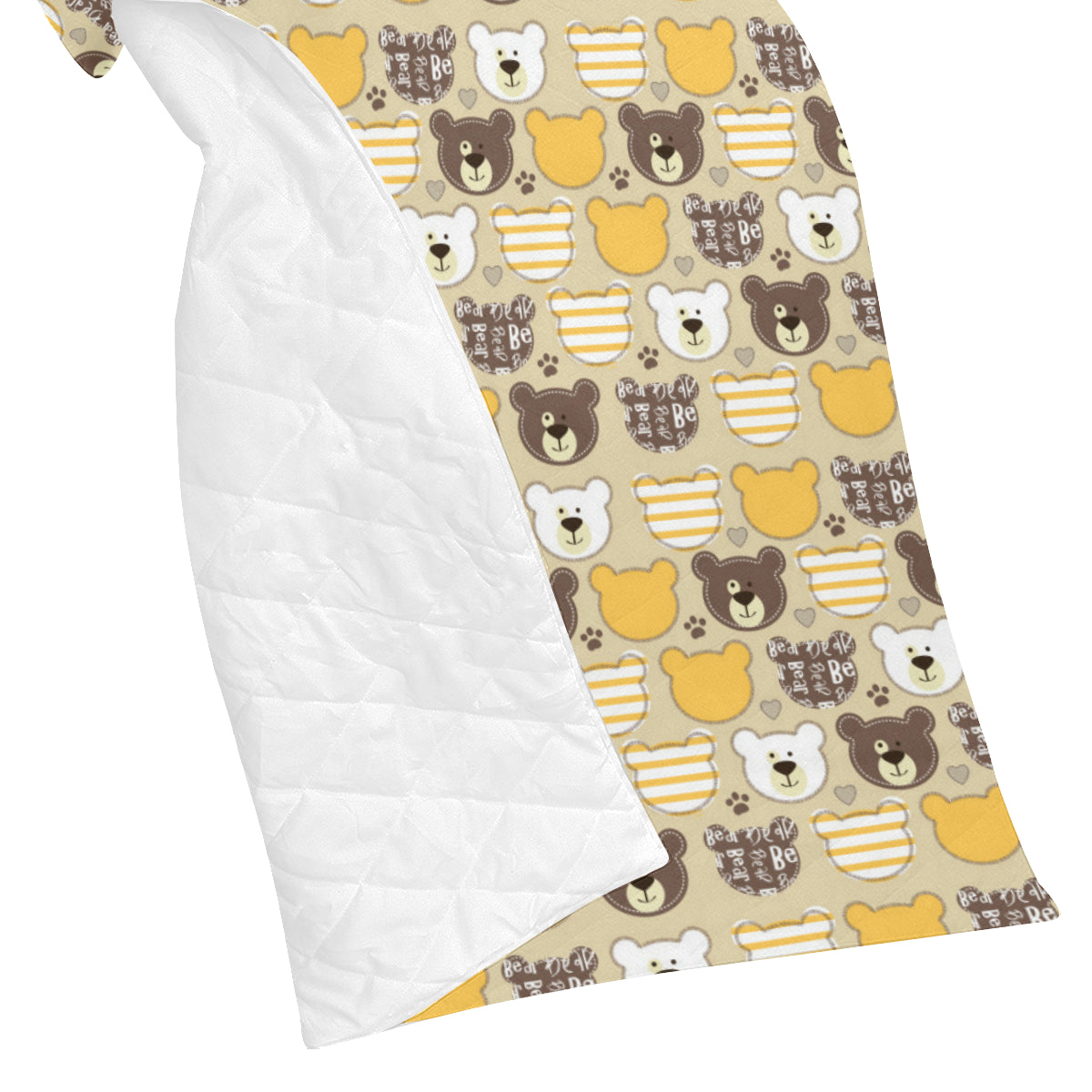 Bear PatchworkPattern Print Design 01 Premium Quilt