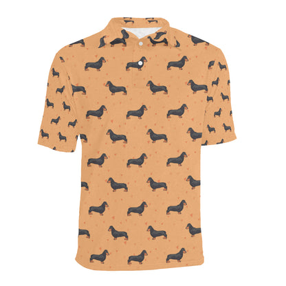Dachshund Draw Print Pattern Men Polo Shirt