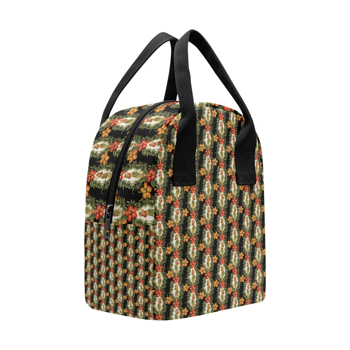 Hawaiian Flower Hula Hibiscus Print Insulated Lunch Bag