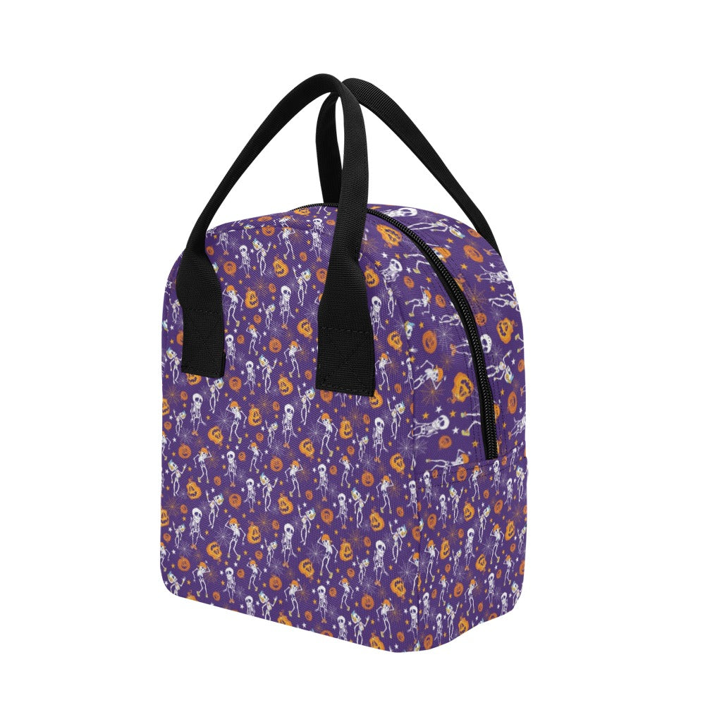 Skeleton Halloween Dance Print Design LKS304 Insulated Lunch Bag