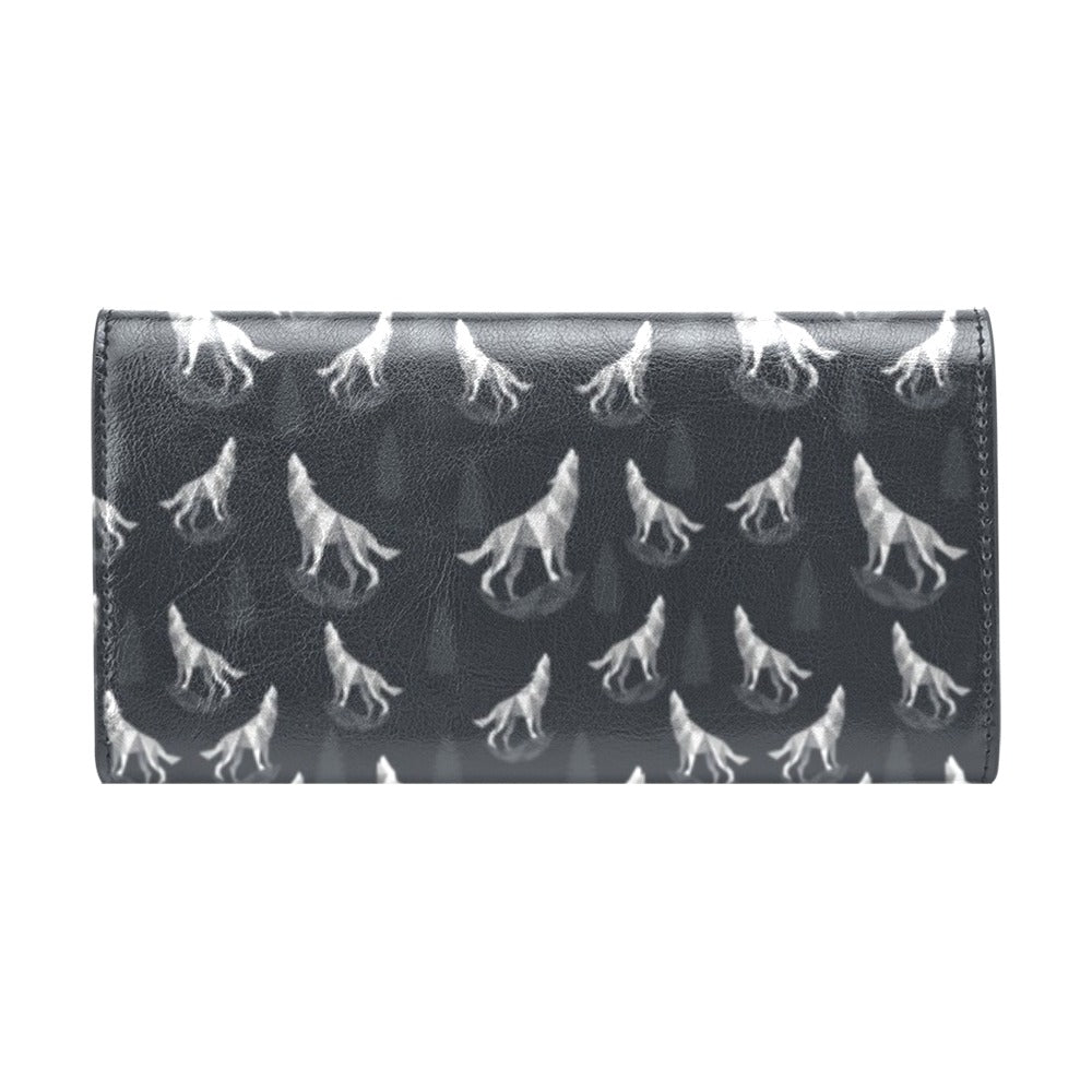 Wolf Print Design LKS303 Women's Trifold Wallet