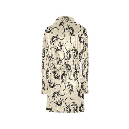 lizard Pattern Print Design 02 Women's Fleece Robe