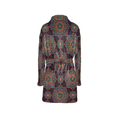 Medallion Pattern Print Design 03 Women's Fleece Robe