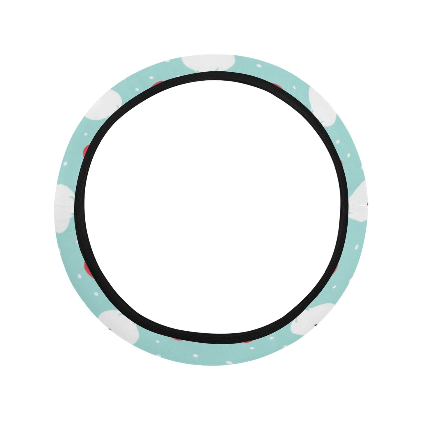 Santa Print Design LKS308 Steering Wheel Cover with Elastic Edge