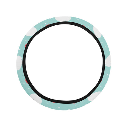 Santa Print Design LKS308 Steering Wheel Cover with Elastic Edge