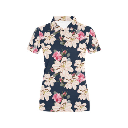 Lily Pattern Print Design LY04 Women's Polo Shirt