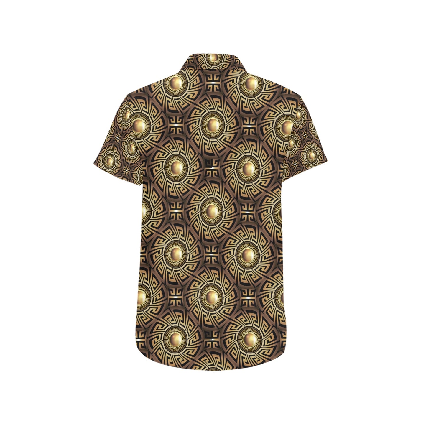 Ancient Greek Print Design LKS3012 Men Short Sleeve Button Up Shirt