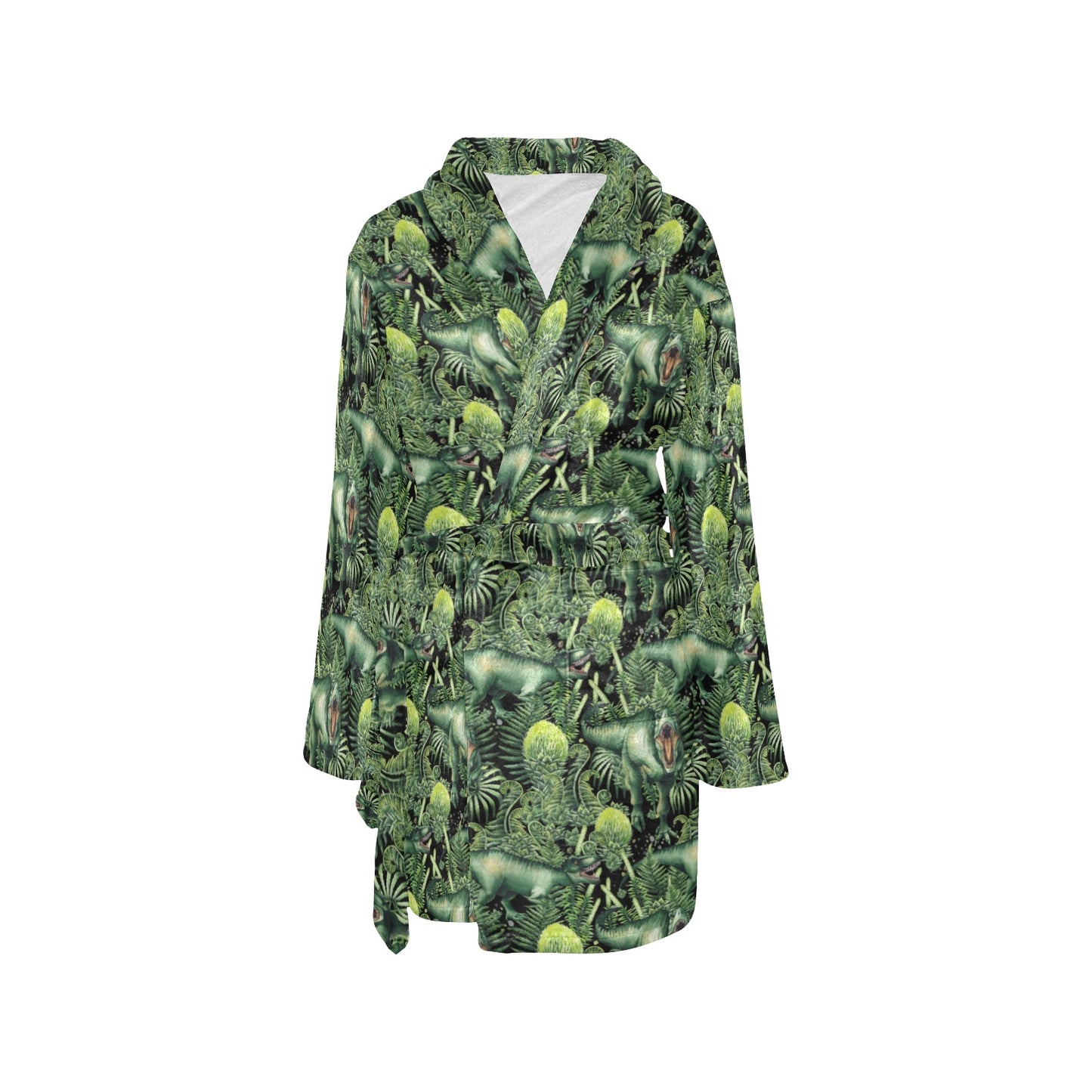 Dinosaur T Rex Print Pattern Women's Fleece Robe