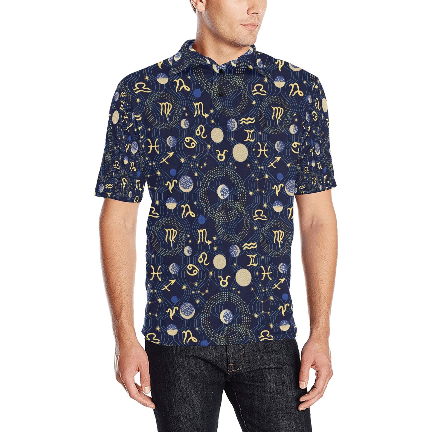 Zodiac Print Design LKS302 Men Polo Shirt
