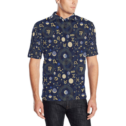 Zodiac Print Design LKS302 Men Polo Shirt