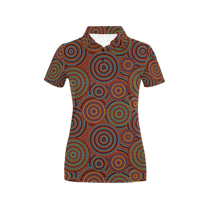 Aboriginal Print Design LKS403 Women's Polo Shirt