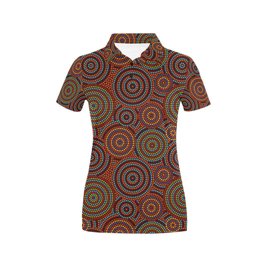 Aboriginal Print Design LKS403 Women's Polo Shirt