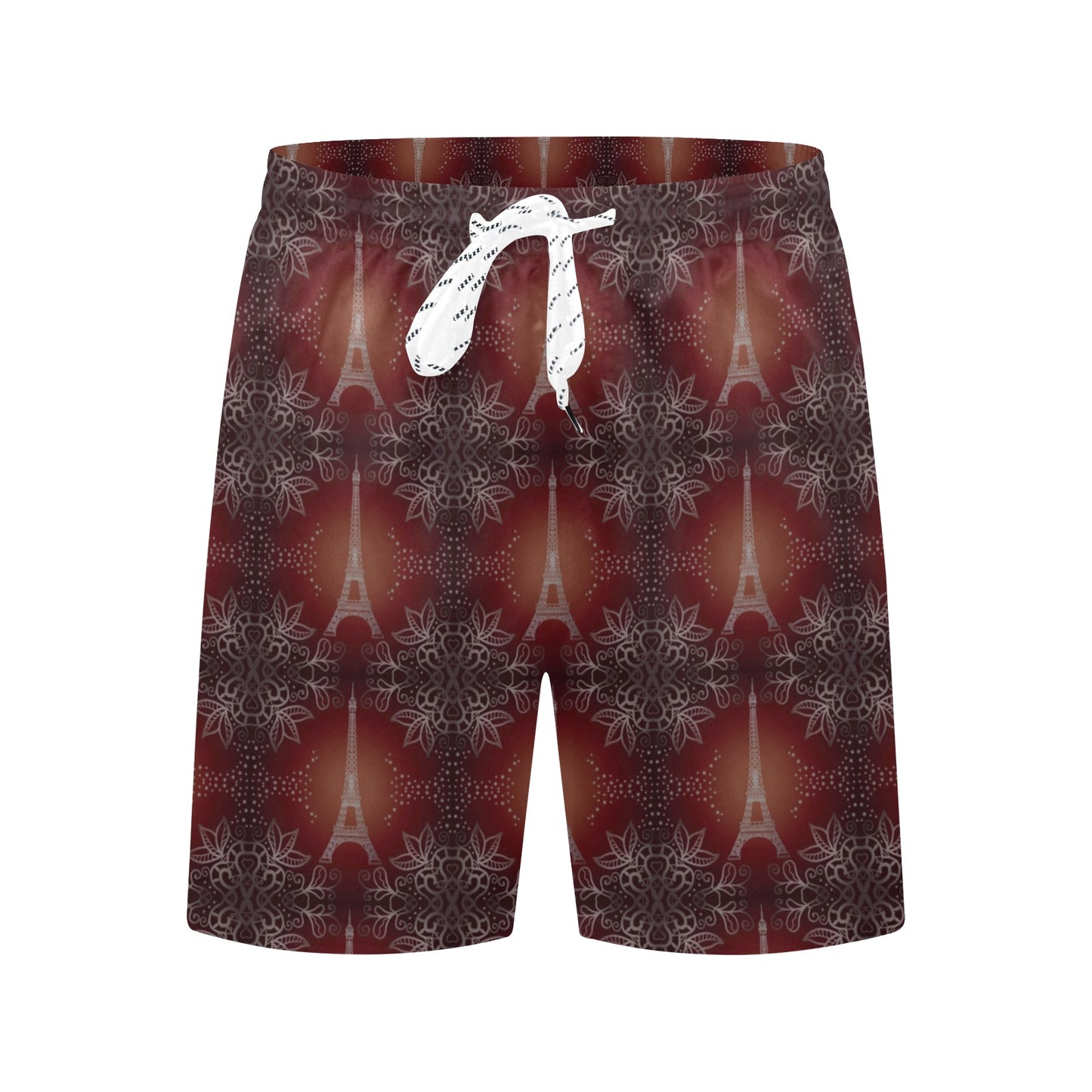 Eiffel Tower Drawing Print Men's Swim Trunks Beach Shorts