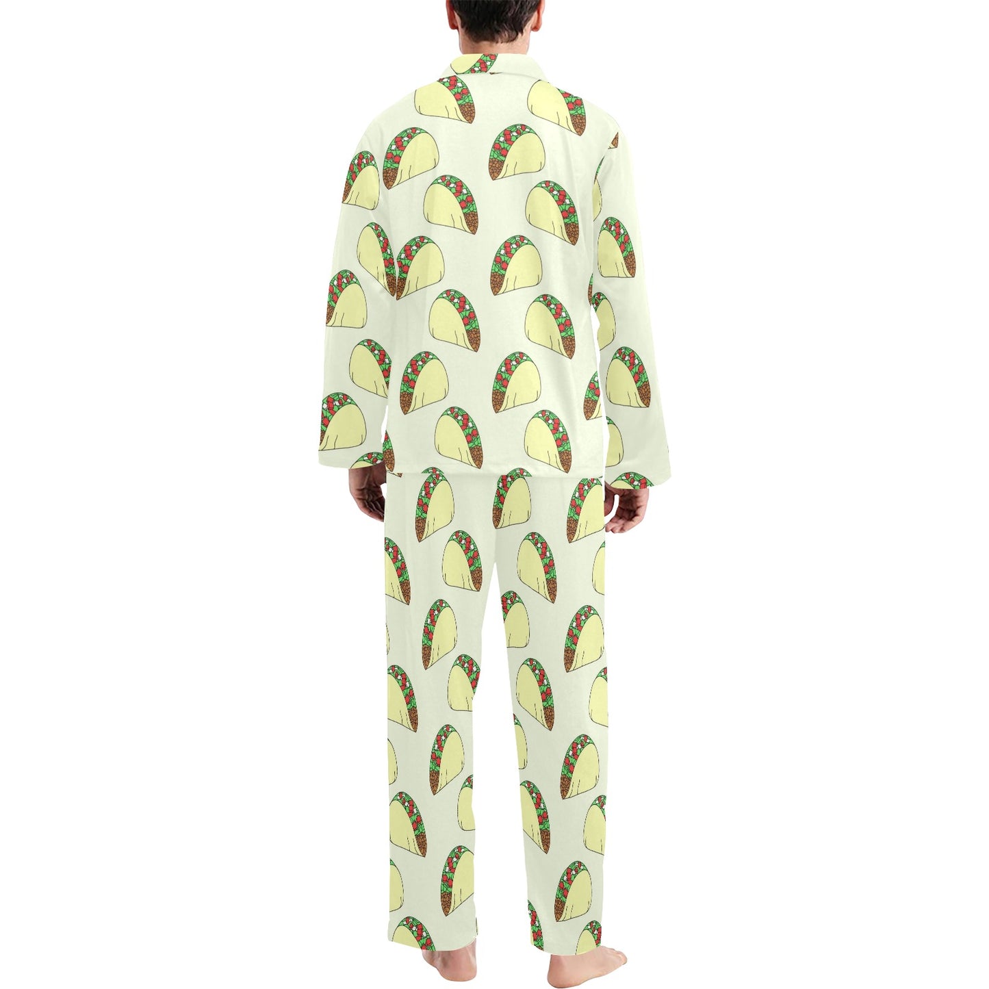 Taco Pattern Print Design TC05 Men's Long Pajama Set