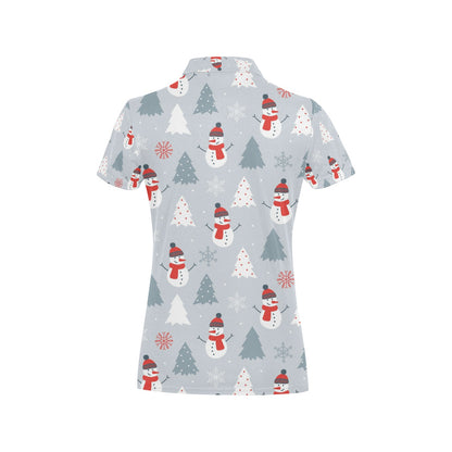 Snowman Print Design LKS302 Women's Polo Shirt